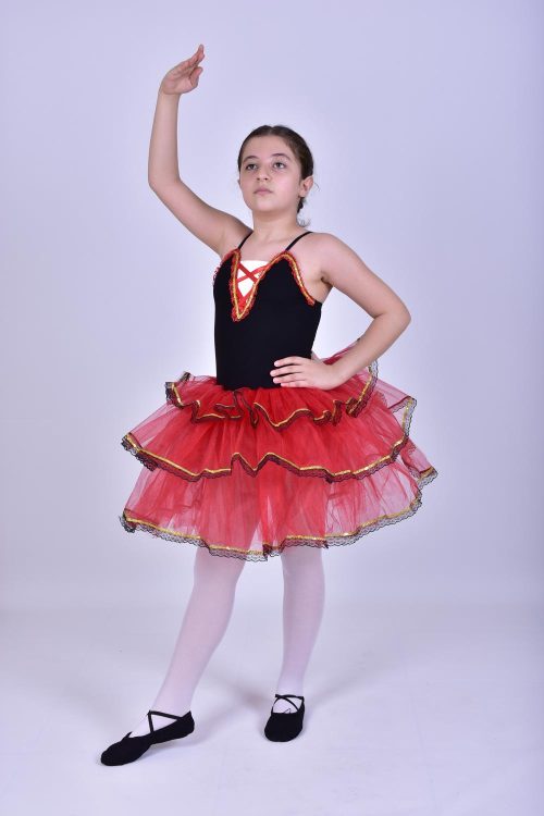 KIRMIZI-SİYAH BALE KOSTÜMÜ LD0213