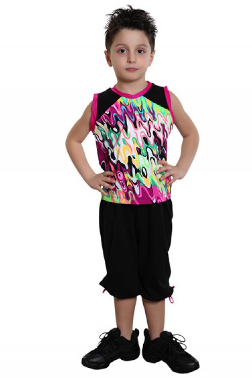DESENLİ JARSE ATLET SİYAH PANTOLON ERKEK HİP HOP KOSTÜMÜ-HD0203